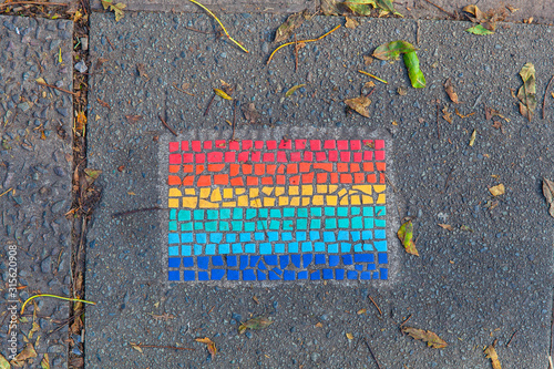 LGBT mosaic, Sackville Gardens, Manchester, UK photo