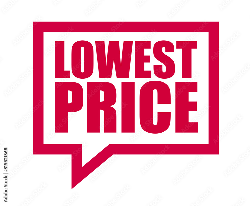 red vector banner lowest price