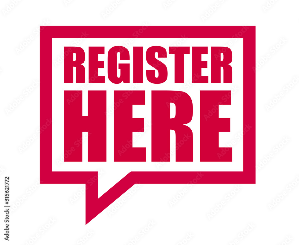 red vector banner register here red vector banner register here