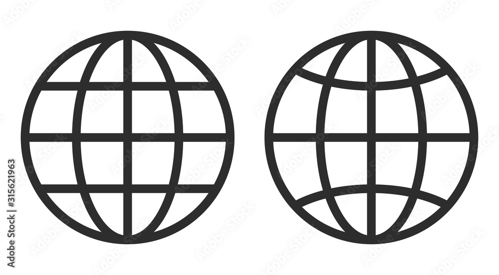Obraz Line globe vector icon