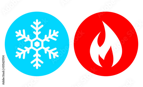Fotografia Cold and hot vector icon set