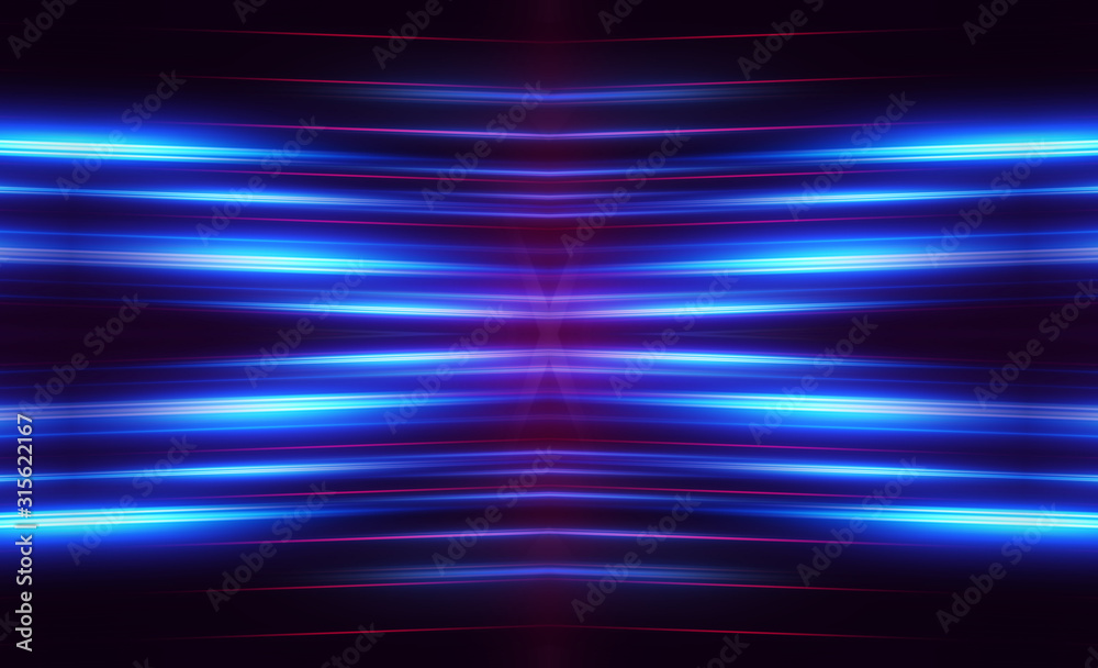 Dark abstract futuristic background. Neon lines glow. Neon lines, shapes. Multi-colored glow, blurry lights, bokeh. Empty stage background Dark abstract futuristic background. Neon lines glow. Neon lines, shapes. Multi-colored glow, blurry lights, bokeh. Empty stage background