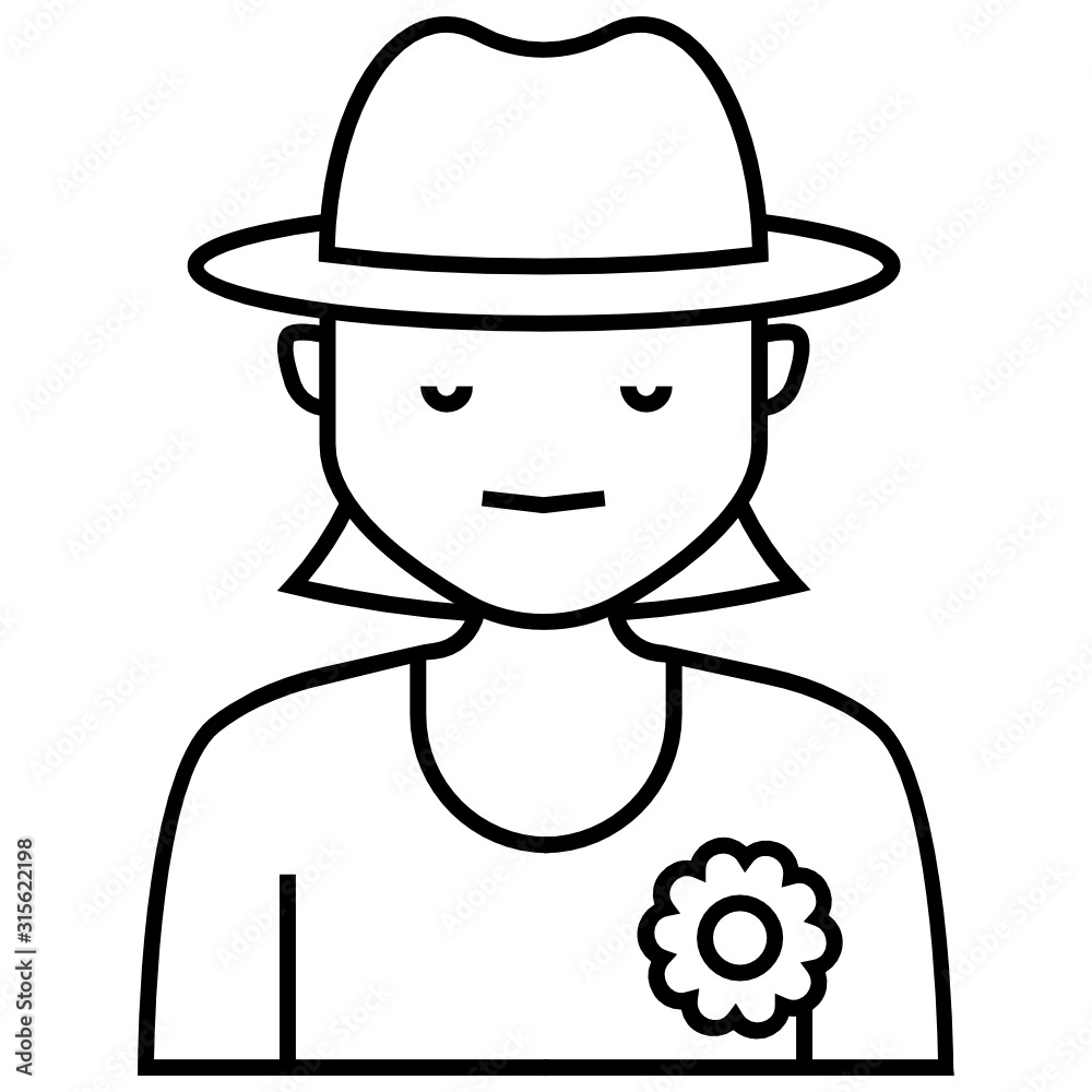 Professional Florist Avatar, Garderner Vector Icon Design Professional Florist Avatar, Garderner Vector Icon Design