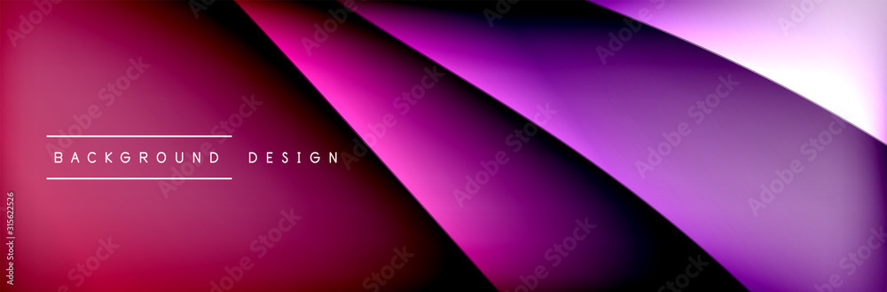 Flowing waves with 3d shadow effects and fluid gradients. Dynamic trendy abstract background. Vector Illustration