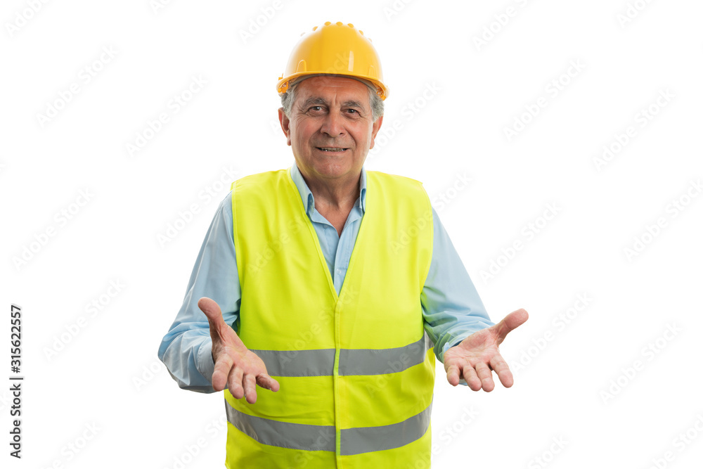 Builder making confused gesture Builder making confused gesture