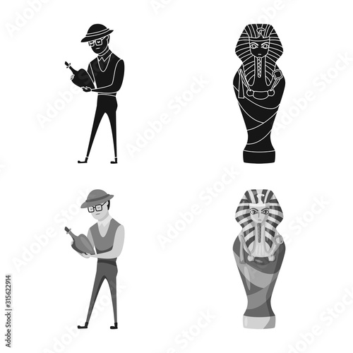 Isolated object of story and items icon. Set of story and attributes stock vector illustration.
