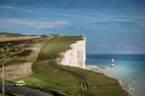 walkers at the Birling gap