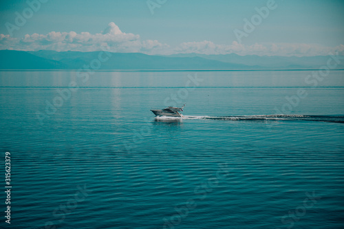 yacht on lake Baikal summer