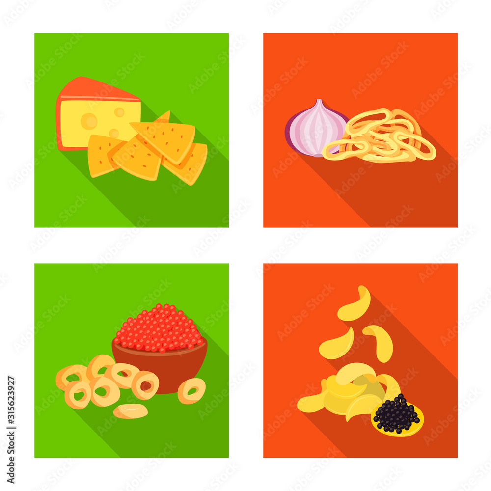 Vector illustration of taste and seasonin logo. Collection of taste and organic stock symbol for web.