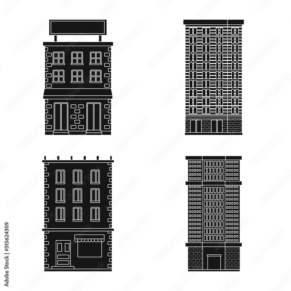Vector illustration of modern and estate sign. Collection of modern and building stock vector illustration. Vector illustration of modern and estate sign. Collection of modern and building stock vector illustration.