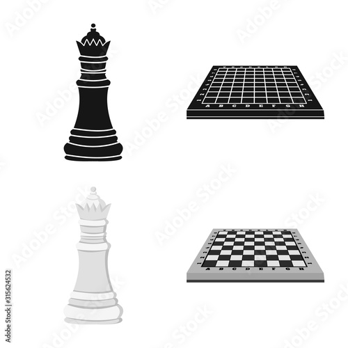Vector design of checkmate and thin icon. Collection of checkmate and target stock vector illustration.
