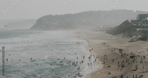 Busy Beach & Ocean (Still)