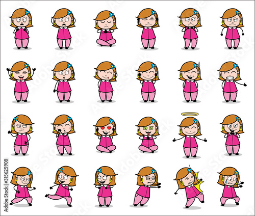Various Poses Collection of Housewife - Set of Concepts Vector illustrations