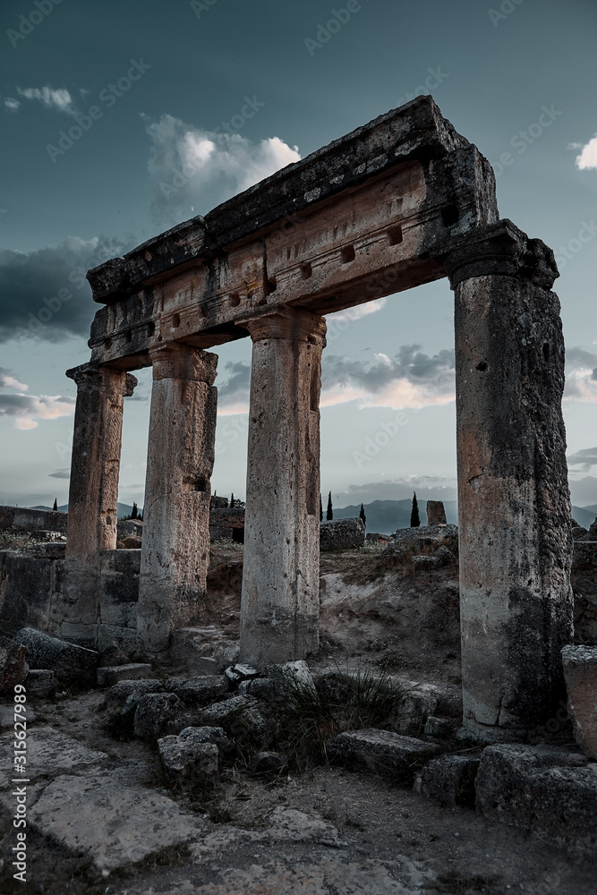 Ruins of Hierapolis ancient city Pamukkale Turkey