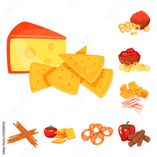 Isolated object of food and product logo. Collection of food and party stock symbol for web.