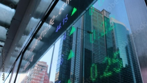 Stock Market Growth On Screen reflection 