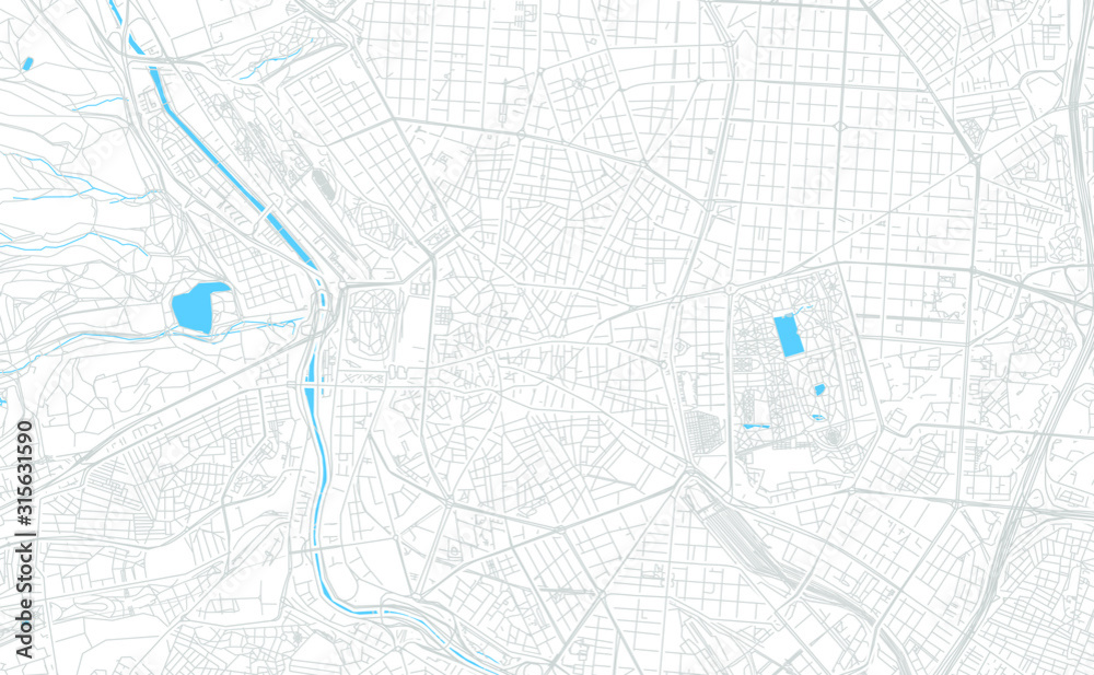 Madrid, Spain bright vector map