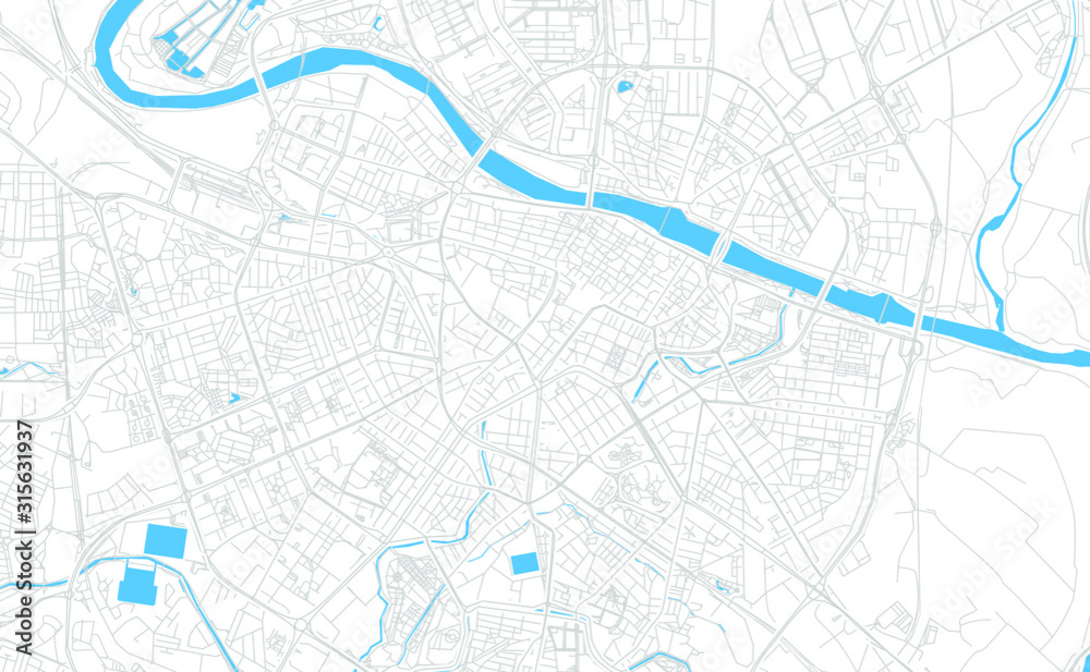 Zaragoza, Spain bright vector map