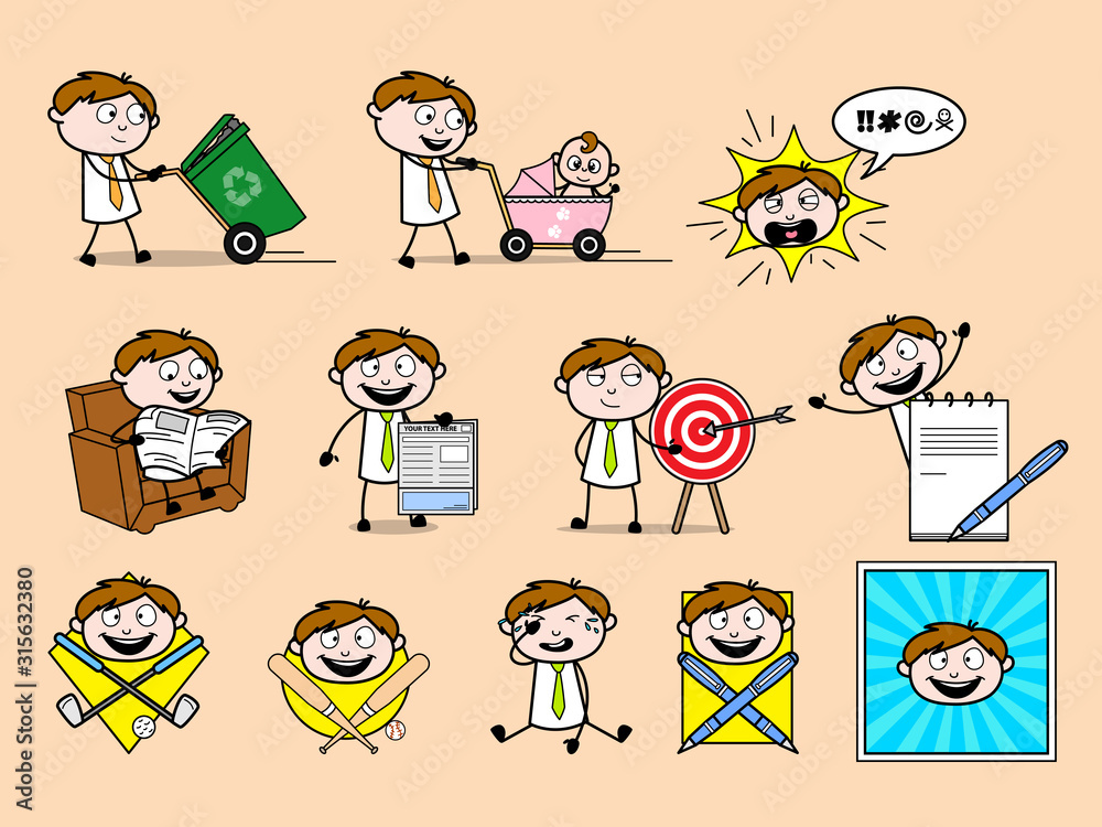 Fototapeta premium Office Guy - Various Concepts Vector illustrations