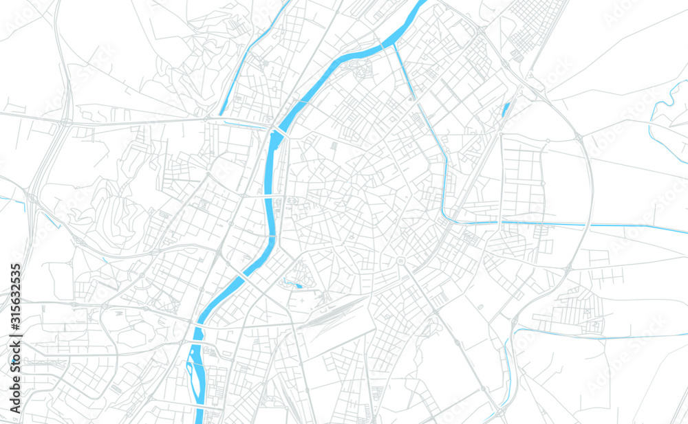 Valladolid, Spain bright vector map