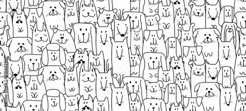 Funny dogs family, seamless pattern for your design