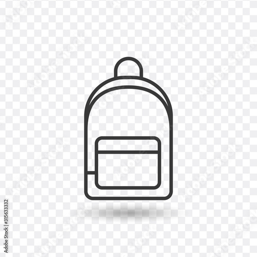 Bagpack Icon Line. Stock vector illustration isolated on white background.