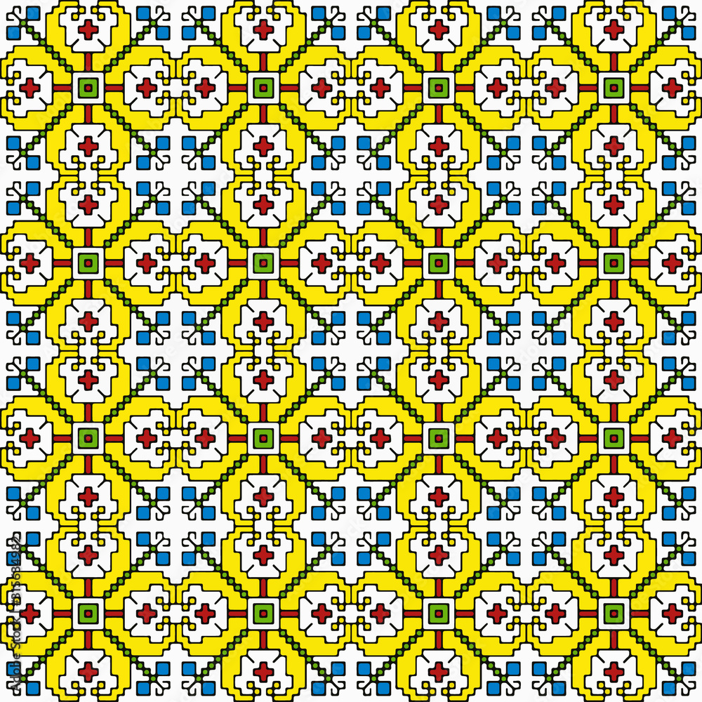 Bulgarian folk motif shevitsa pattern, Beautifull print on demand design,  Geometric background, Abstract wallpaper, Jewelry design, Cross stitch pattern, Ethnic motif isolated on white background