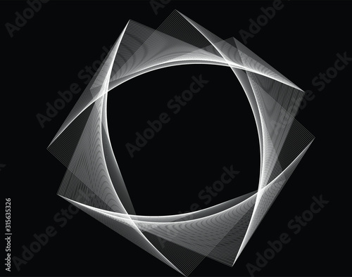 Abstract 3d background with optical illusion wave. Black and white horizontal lines with wavy distortion effect for prints, web pages, template, posters, monochrome backgrounds and pattern