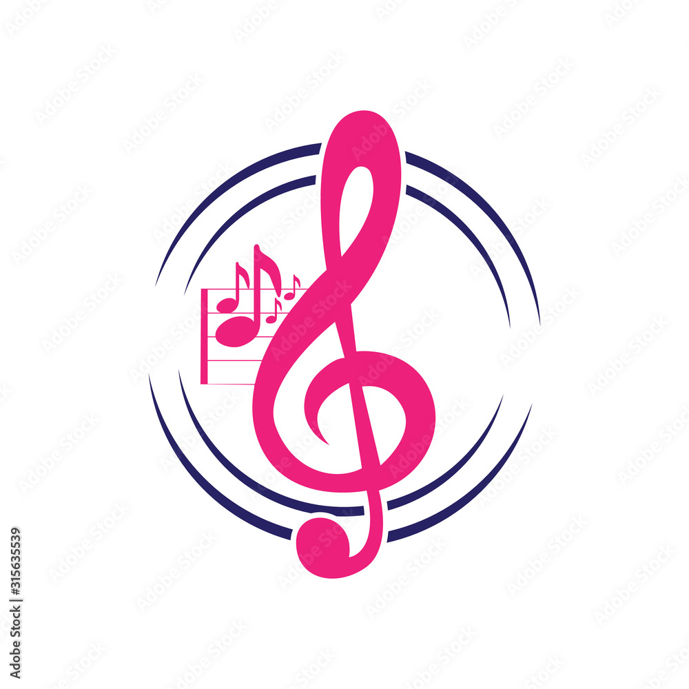 Music notes waving, music background, vector illustration icon Music notes waving, music background, vector illustration icon