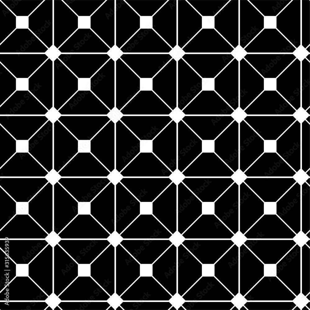 Fototapeta premium Abstract geometric pattern background texture. Black and white seamless grid lines. Simple minimalistic pattern