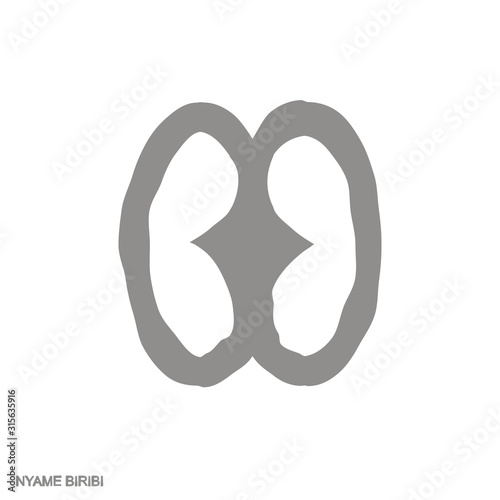 Vector monochrome icon with Adinkra symbol Nyame Biribi photo