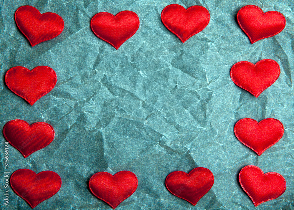 red heart sharp paper background 