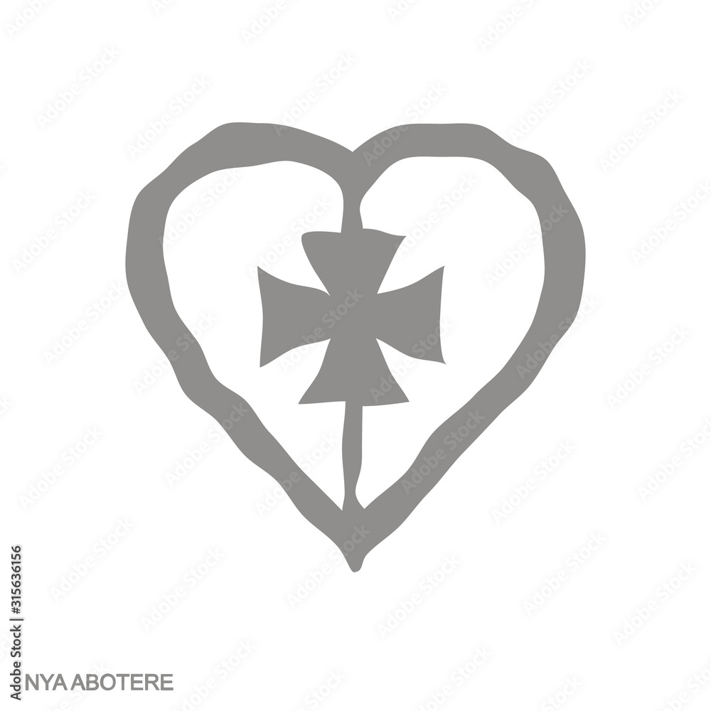 Vector monochrome icon with Adinkra symbol Nya Abotere Vector monochrome icon with Adinkra symbol Nya Abotere