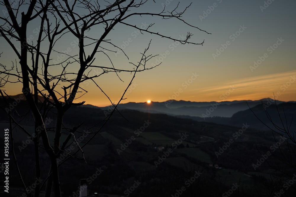 Fototapeta premium sunset in mountains