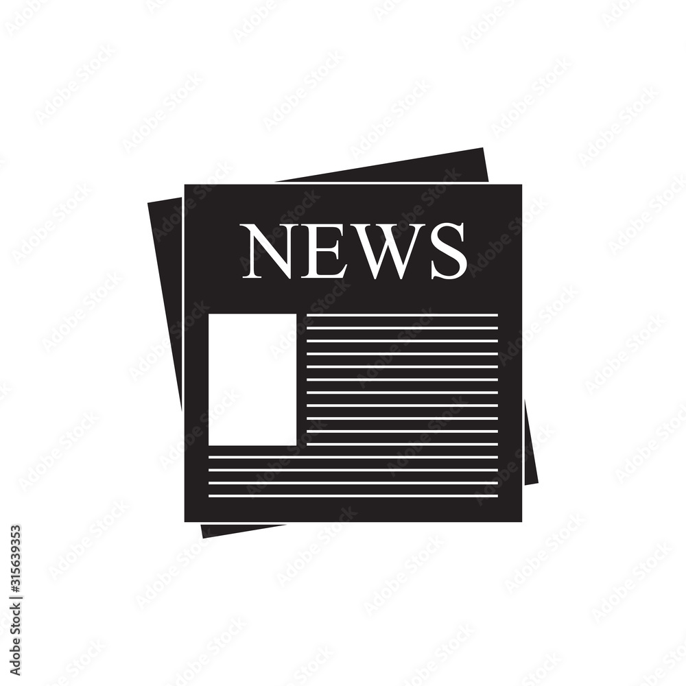 News newspaper icon. Vector illustration of a media symbol design.