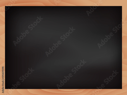 Brown wooden chalk board on a wall. Vector stock illustration for card or banner