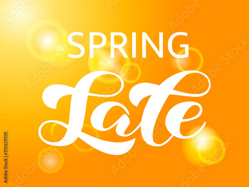 Spring Sale brush lettering. Vector stock illustration for banner or poster