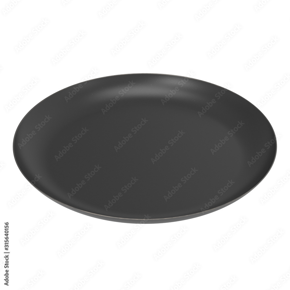 Empty Blackl Dish Isolated on White Background. Realistic 3D Render. Empty Blackl Dish Isolated on White Background. Realistic 3D Render.