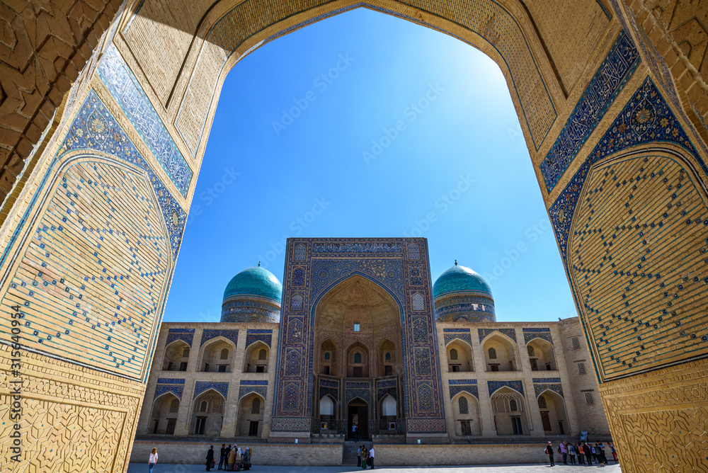 Kalan Mosque front facade / iwan seen from Mir-i-Arab Madrasa complex