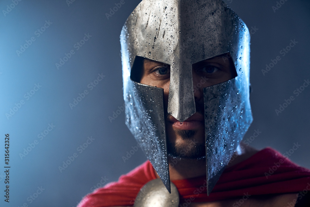 Spartan warrior in helmet. Stock Photo | Adobe Stock