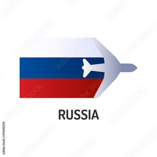 Flag of Russia color line icon. Airline network. International flights. Popular tourist destination. Pictogram for web page, mobile app, promo. UI UX GUI design element. Editable stroke.