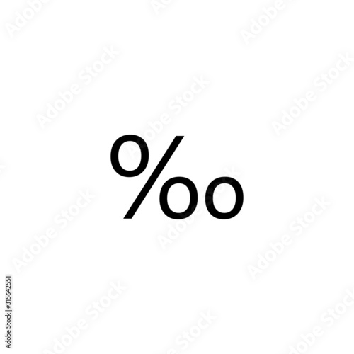 Per mille glyph icon symbol, black color, white background.