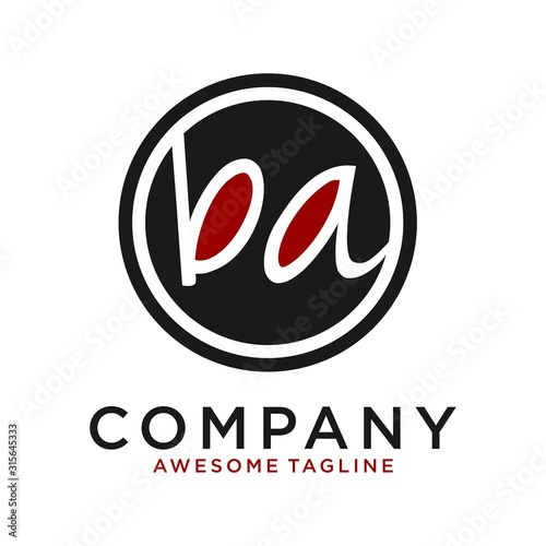 abstract initial letter B A logo design template