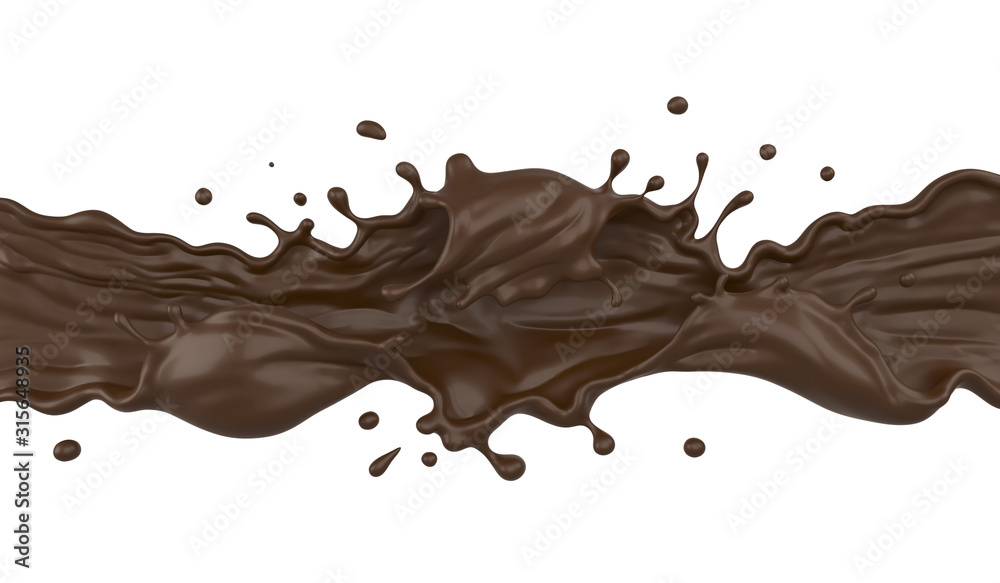 splash of chocolate milk or cocoa cream with clipping path 3d illustration. splash of chocolate milk or cocoa cream with clipping path 3d illustration.