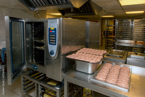 Photos culinary workshop for the production of food, production of meat cutlets
