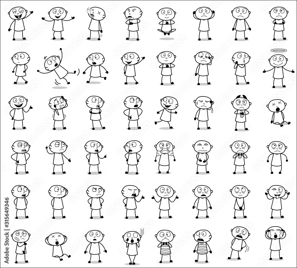 Obraz premium Cartoon Thief - Set of Drawing Concepts Vector illustrations