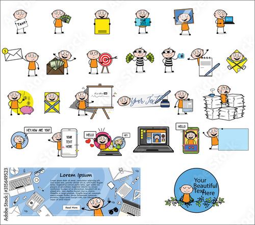 Various Thief - Set of Cartoon Concepts Vector illustrations