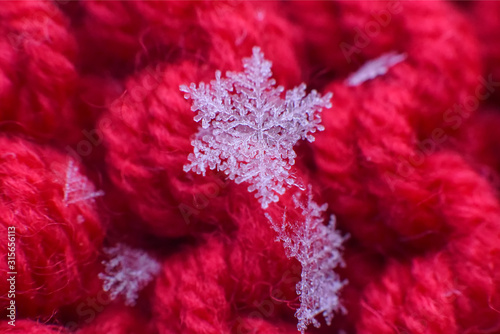 snowflake on red background