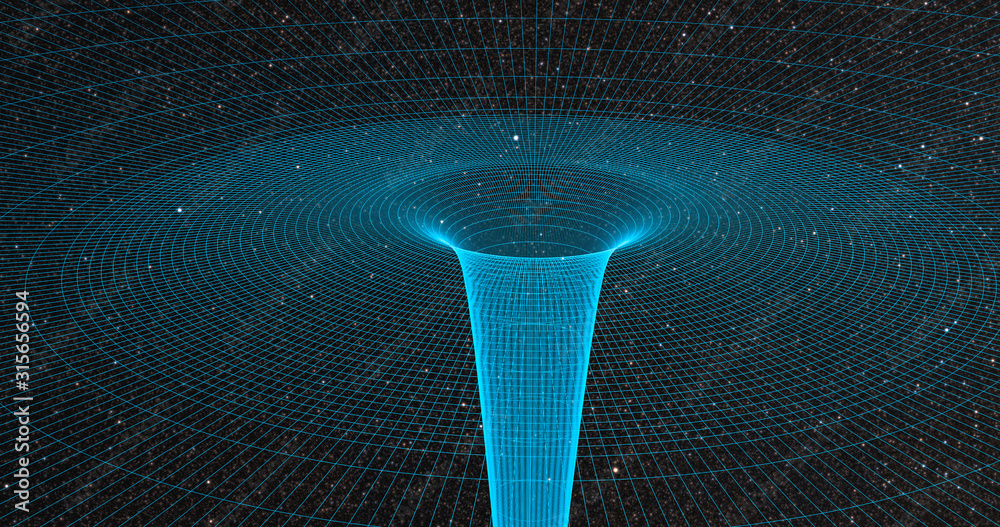 Ταπετσαρία Ripple in space-time continuum displaying gravitational sock waves with galaxy 3