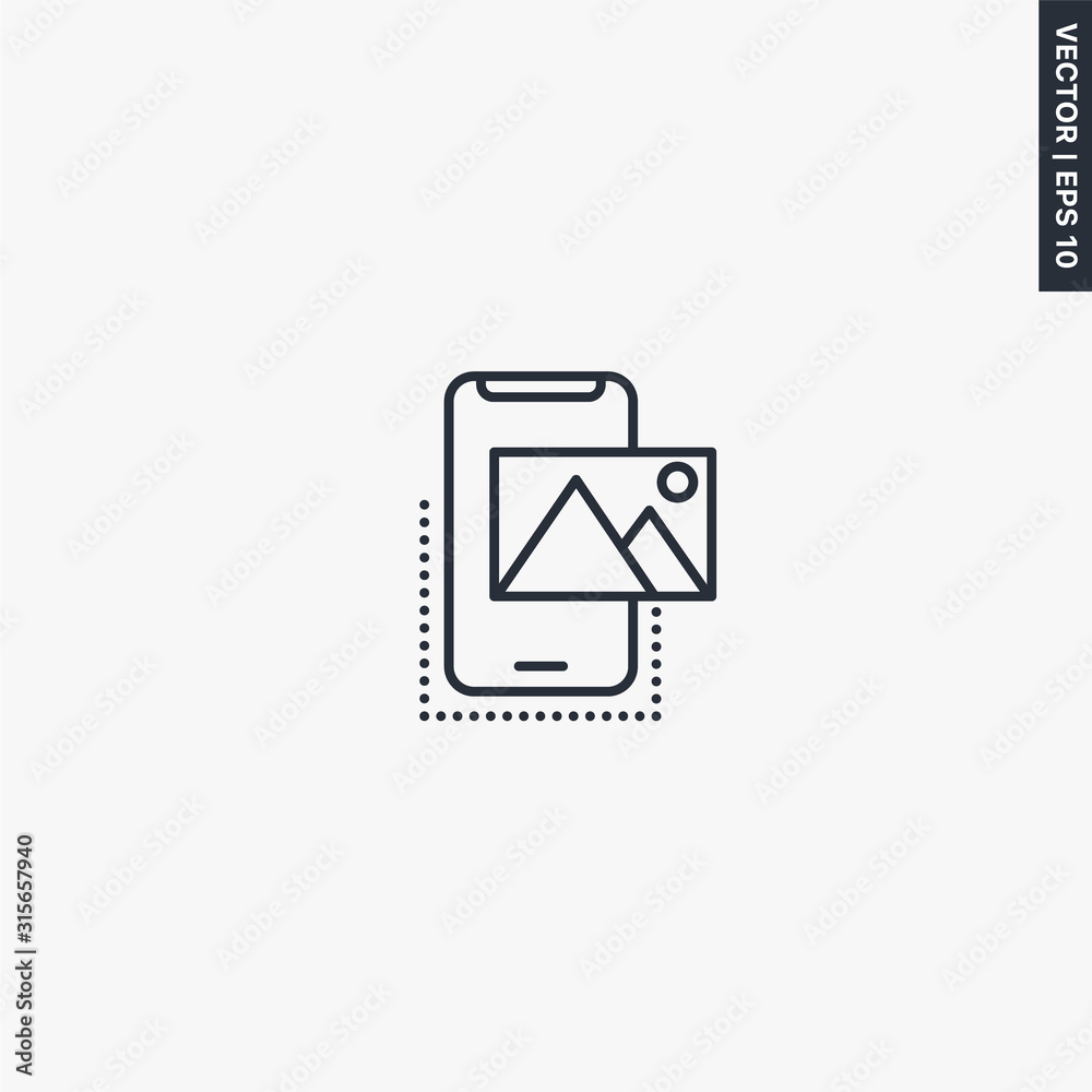 Augmented reality, linear style sign for mobile concept and web design Augmented reality, linear style sign for mobile concept and web design
